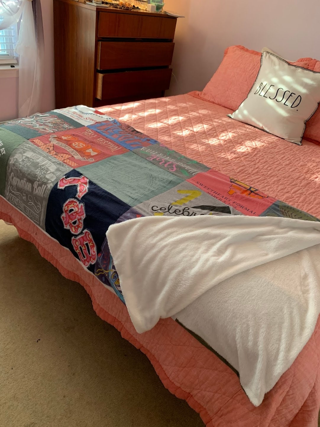 Queen Size T-shirt Blanket 7x7